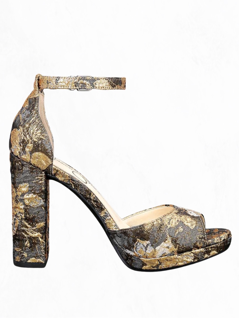 Jessica Simpson Jenee Metallic Multi Brocade Platform Heels